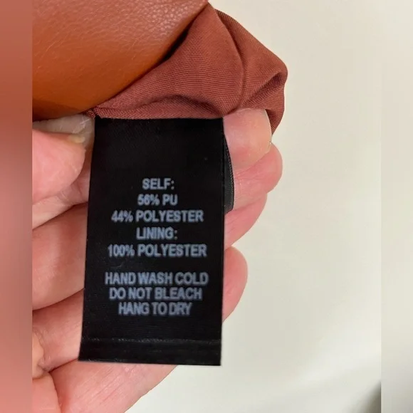 Lulu’s NWT Most Fab Vegan Leather Button-Front Lined Mini Skirt Clay Brown Sz L - Picture 14 of 15